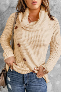 Thick Thread High Neck Bat Sleeve Knit Sweater