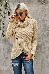 Thick Thread High Neck Bat Sleeve Knit Sweater