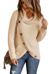 Thick Thread High Neck Bat Sleeve Knit Sweater