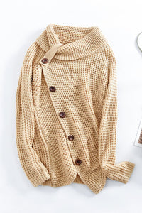 Thick Thread High Neck Bat Sleeve Knit Sweater