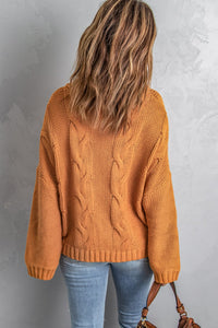Thick Thread High Neck Bat Sleeve Knit Sweater