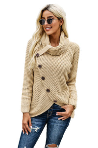 Thick Thread High Neck Bat Sleeve Knit Sweater
