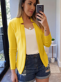 Timeless Elegance Womens Solid Open Front Blazer