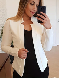 Timeless Elegance Womens Solid Open Front Blazer