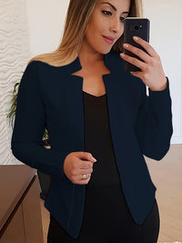 Timeless Elegance Womens Solid Open Front Blazer