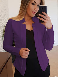 Timeless Elegance Womens Solid Open Front Blazer