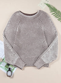 striped knit sweater