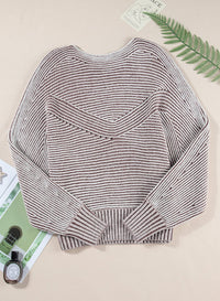 striped knit sweater