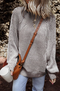 striped knit sweater