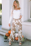 Versatile Cow Print Flared Pants