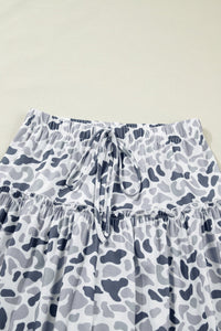Beige Camo Print Wide Leg Casual Pants