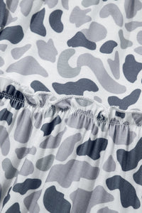 Beige Camo Print Wide Leg Casual Pants