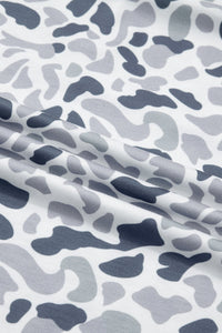 Beige Camo Print Wide Leg Casual Pants