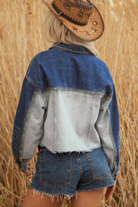 color block denim jacket