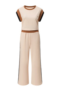 color block pant set