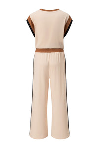 color block pant set