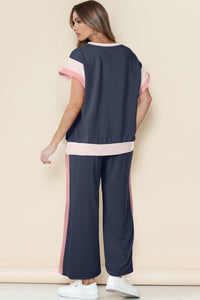 color block pant set