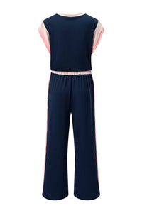 color block pant set