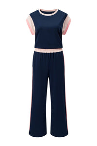 color block pant set