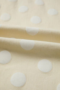 Khaki Polka Dot Print Raw Hem Shift Jeans