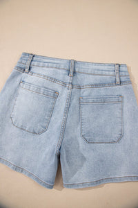 light wash denim shorts