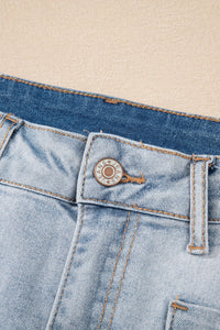 light wash denim shorts