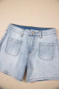light wash denim shorts