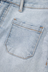 light wash denim shorts
