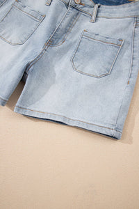 light wash denim shorts