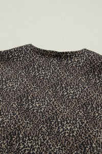Brown Leopard Print Slim Denim Vest