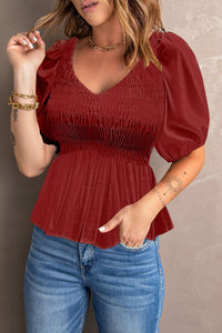 Women's Trendy Women's Smocked Top in Soft Pastel Shades - Flattering Fit for Casual and Dressy Events