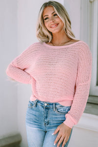 V-Neck Long Sleeve Hooded Sweater with Adjustable Drawstring