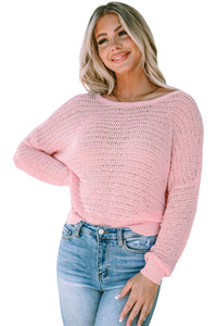 V-Neck Long Sleeve Hooded Sweater with Adjustable Drawstring