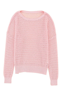 V-Neck Long Sleeve Hooded Sweater with Adjustable Drawstring