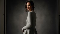 Women's V-Neck Ribbed Peplum Button-Down Cardigan Sweater made for easy styling, photo 6