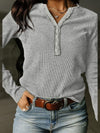 Versatile Fashion Waffle Pullover For Trendy Women