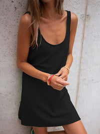Versatile Solid Color Casual Mini Dress