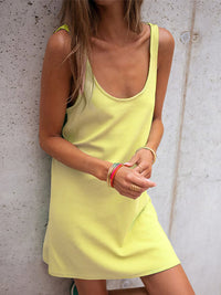 Versatile Solid Color Casual Mini Dress