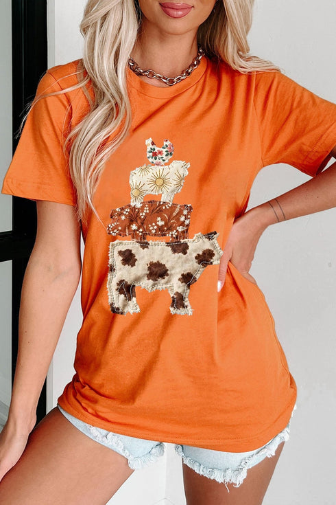 Vibrant Women's Graphic Tees in Soft Cotton - Casual Everyday Style for Layering and Effortless Chic Looks