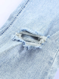 Vintage Blue Acid Wash Flared Denim Jeans