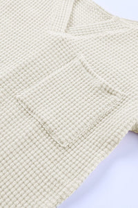 Waffle Button Long Sleeve Shirt Coat