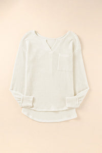 Waffle Button Long Sleeve Shirt Coat