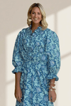 Women's William Morris Print Midi Dress with Smocked Waist