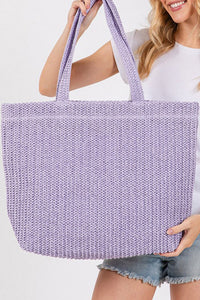 Wisteria Women's Lightweight Solid Color Straw Woven Tote Bag - Stylish Summer Beach Accessory for Sunny Days