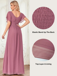 Women's A-Line Empire Waist Maxi Chiffon Evening Dress