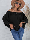 Women'S Loose Off-Shoulder Top With Lantern Sleeves