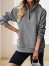 Solid Oversize Zipper Long Sleeve Pullover Basic Hoodie