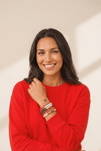 Women's 6-Piece Holiday Bead Bracelet Set with Christmas Tree Charm