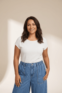 Women's Ashleigh Blue Ruffled Wide Leg Denim Plus Size Pants