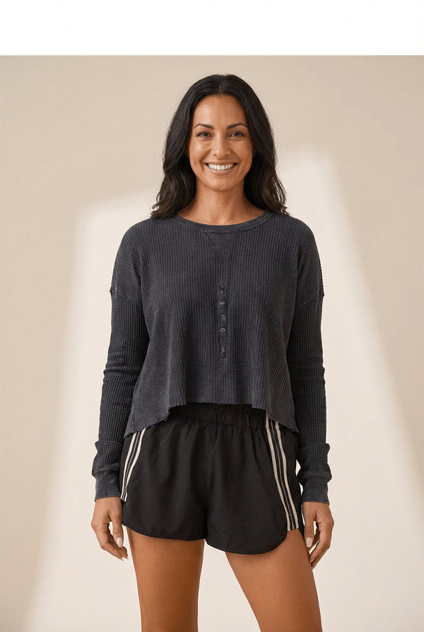Women's Black Varsity Striped High-Waist Athleisure Shorts